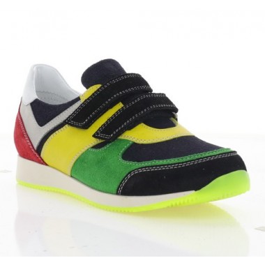 Кросівки дитячі, чорні/зелені/жовті, замш (082М чн/зел. Зш_жовт) Roma style