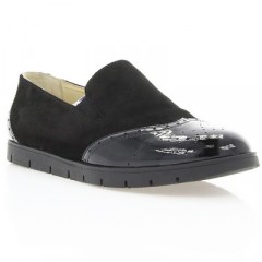 Туфли женские черные, замша/лакированная кожа (2909 чн. Лк+Зш) Roma style