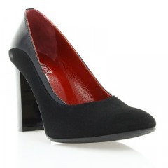Туфли женские черные, лакированная кожа/велюр (2913 чн.Вл+Лк) Roma style