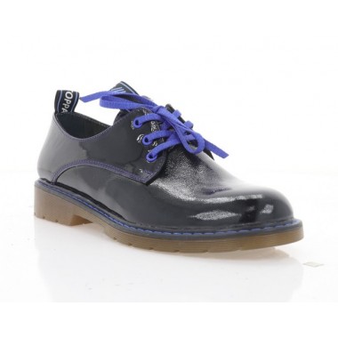 Туфлі жіночі чорні/сині, лакована шкіра (4087 чн. Лк_сн вст) Roma style